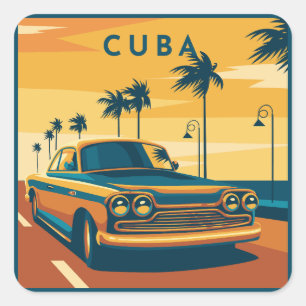 Cuba Vierkante Sticker
