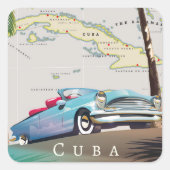 Cuba Vierkante Sticker (Voorkant)