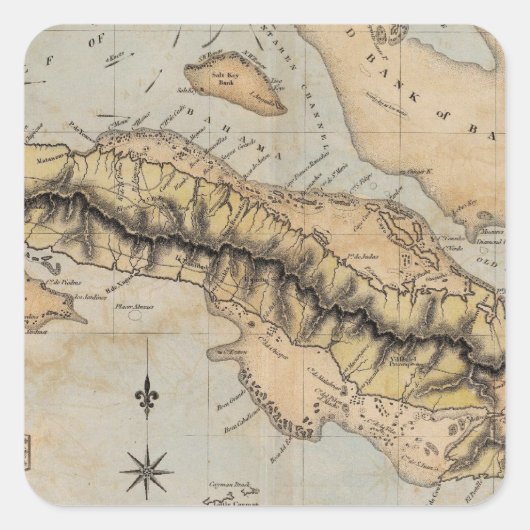 Cuba Vierkante Sticker (Voorkant)