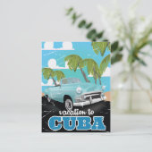 Cuba vintage auto reisposter briefkaart (Staand voorkant)