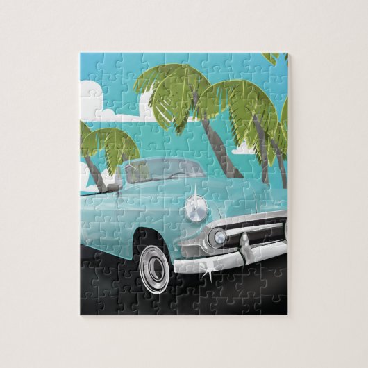 Cuba vintage auto reisposter legpuzzel (Verticaal)