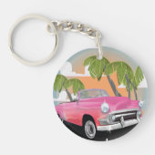 Cuba vintage auto reisposter sleutelhanger (Voorkant)