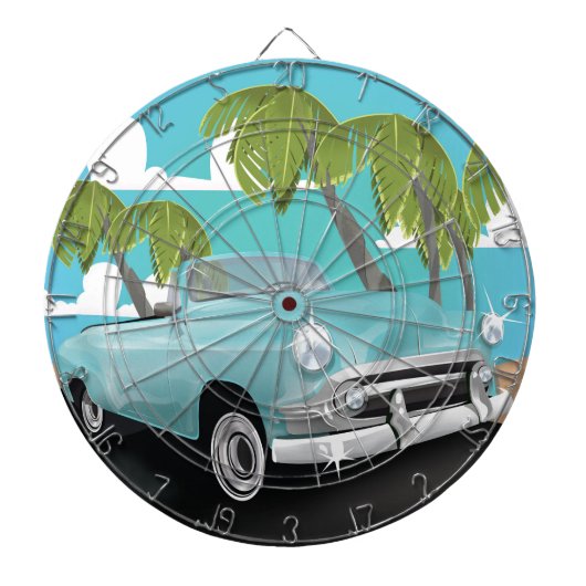 Cuba vintage automobiel dartbord (Voorkant)