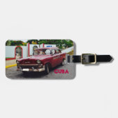 Cuba Vintage Car Maroon Bagagelabel (Voorkant horizontaal)