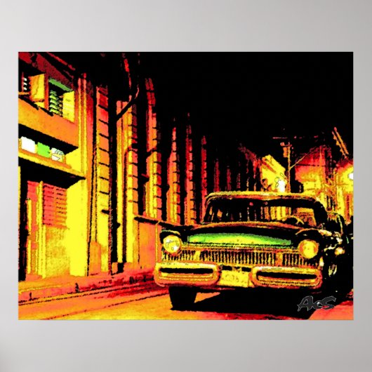 CUBA VINTAGE CAR POSTER (Voorkant)