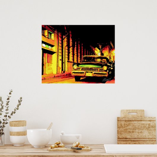 CUBA VINTAGE CAR POSTER (Keuken)