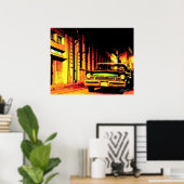 CUBA VINTAGE CAR POSTER (Thuiskantoor)