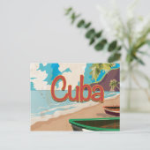 Cuba vintage reisposter briefkaart (Staand voorkant)
