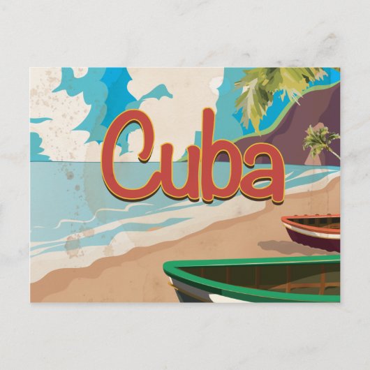 Cuba vintage reisposter briefkaart (Voorkant)