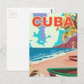 Cuba vintage reisposter briefkaart (Voorkant / Achterkant)