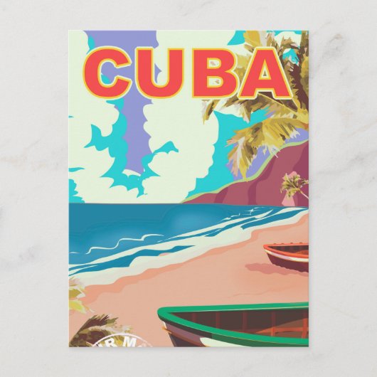 Cuba vintage reisposter briefkaart (Voorkant)
