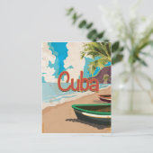 Cuba vintage reisposter briefkaart (Staand voorkant)