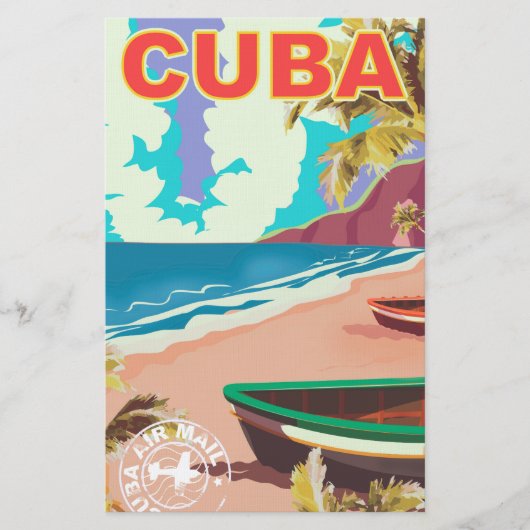 Cuba vintage reisposter briefpapier (Voorkant)