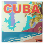 Cuba vintage reisposter tegeltje (Voorkant)