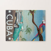 Cuba vintage retro Reisprent Legpuzzel (Horizontaal)