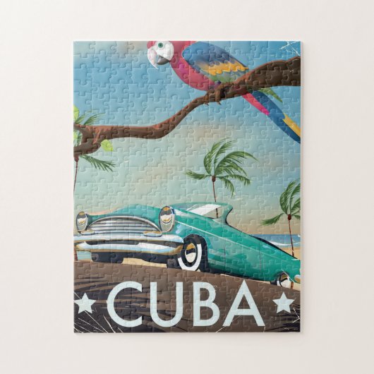 Cuba vintage retro Reisprent Legpuzzel (Verticaal)