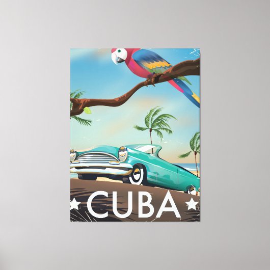 Cuba vintage retro Reisprint Canvas Afdruk (Voorkant)