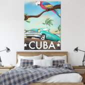 Cuba vintage retro Reisprint Canvas Afdruk (Insitu (Slaapkamer))