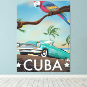 Cuba vintage retro Reisprint Canvas Afdruk (Insitu (Houten vloer))