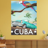Cuba vintage retro Reisprint Canvas Afdruk (Insitu (Woonkamer))