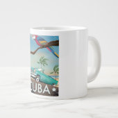 Cuba vintage retro Reisprint Grote Koffiekop (Voorkant rechts)