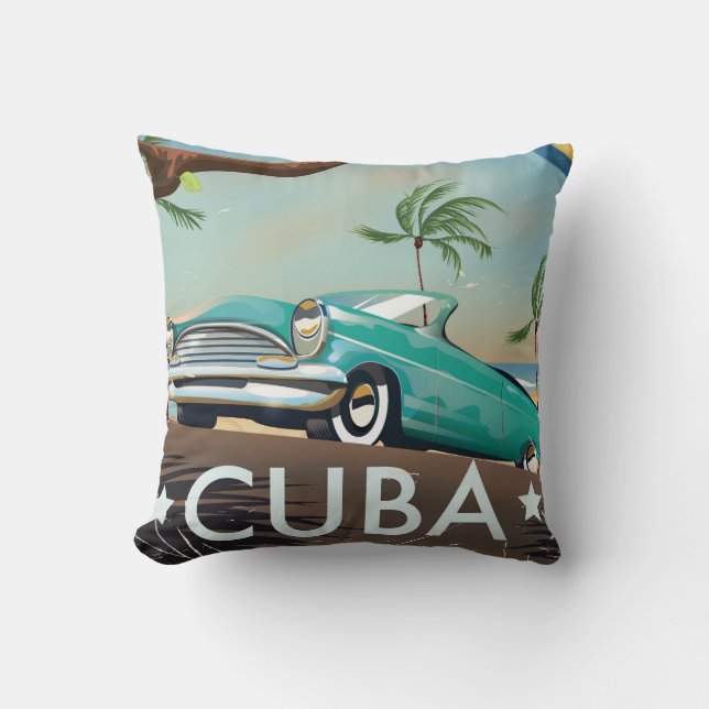 Cuba vintage retro Reisprint Kussen (Voorkant)