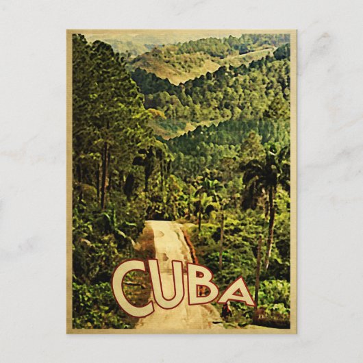 Cuba Vintage Travel Briefkaart (Voorkant)