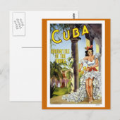 Cuba Vintage Travel Briefkaart (Voorkant / Achterkant)