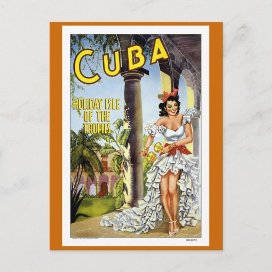 Cuba Vintage Travel Briefkaart (Voorkant)