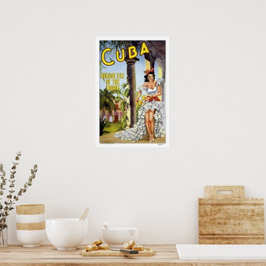 Cuba Vintage Travel Poster (Keuken)