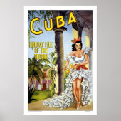 Cuba Vintage Travel Poster (Voorkant)