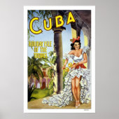Cuba Vintage Travel Poster (Voorkant)