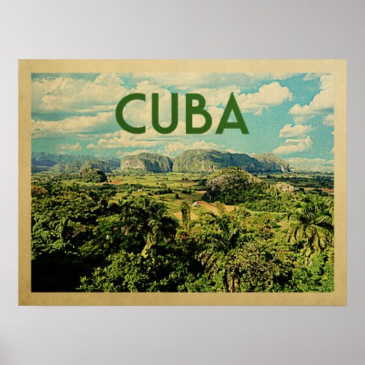 Cuba Vintage Travel Poster (Voorkant)
