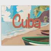 Cuba Vintage Travel Poster Cadeaupapier (Vlak)