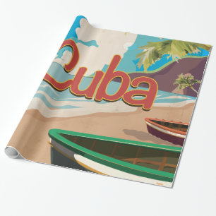 Cuba Vintage Travel Poster Cadeaupapier