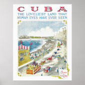 Cuba Vintage Travel Poster teruggezet (Voorkant)