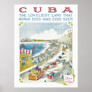 Cuba Vintage Travel Poster teruggezet