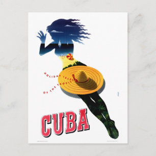 Cuba Vintage Travel Poster teruggezet Briefkaart