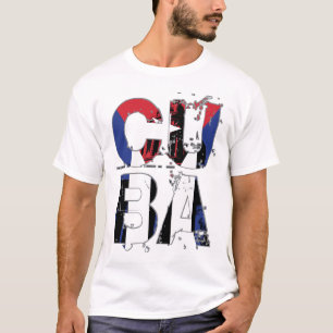 Cuba Vlag Abstract Tekst Grafische Witte T-Shirt