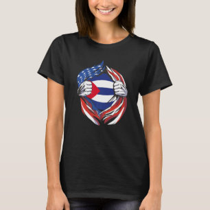 Cuba Vlag Amerikaanse trots op mijn Cubaans erfgoe T-shirt