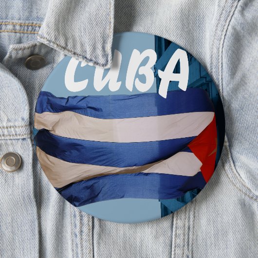 Cuba vlag badge ronde button 6,0 cm (In situ)