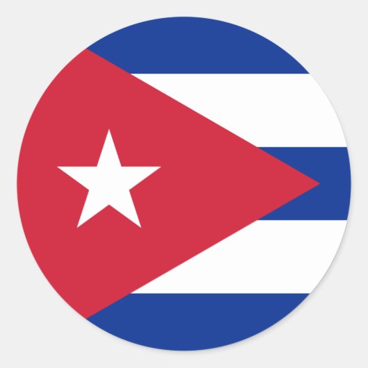 Cuba Vlag CU Ronde Sticker (Voorkant)