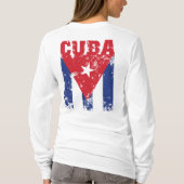 Cuba Vlag Dames T-Shirt - label voor LIBRE (Achterkant)