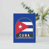 Cuba vlag embleem van noodlijdende Vintage Briefkaart (Staand voorkant)