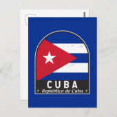 Cuba vlag embleem van noodlijdende Vintage Briefkaart (Voorkant / Achterkant)
