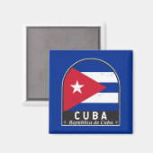 Cuba vlag embleem van noodlijdende Vintage Magneet (Voorkant / Achterkant)