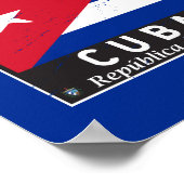 Cuba vlag embleem van noodlijdende Vintage Poster (Hoek)