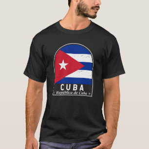 Cuba vlag embleem van noodlijdende Vintage T-shirt