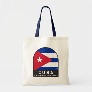 Cuba vlag embleem van noodlijdende Vintage Tote Bag