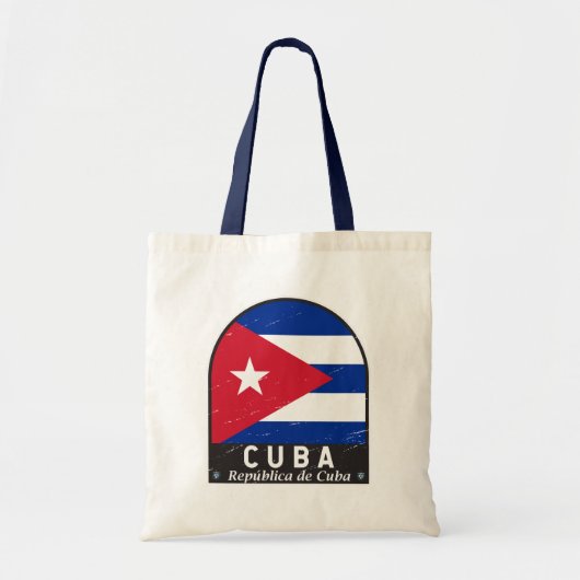 Cuba vlag embleem van noodlijdende Vintage Tote Bag (Voorkant)